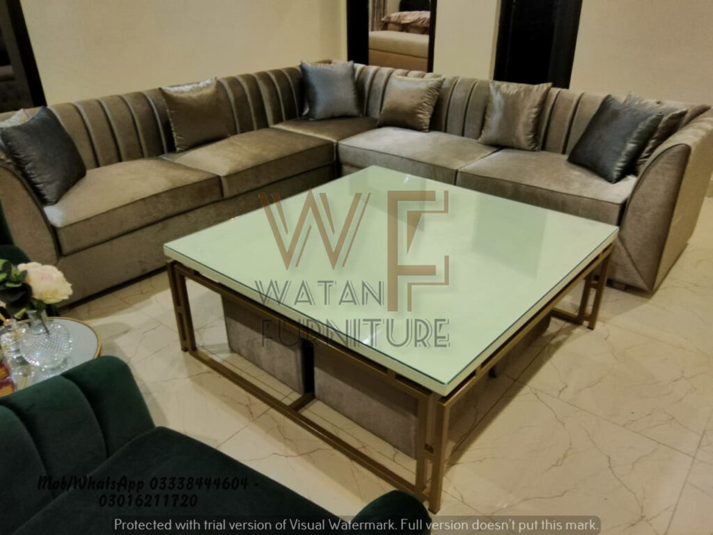Decent L Shaped Sofa WF202101 Watan Furnitures Gujrat