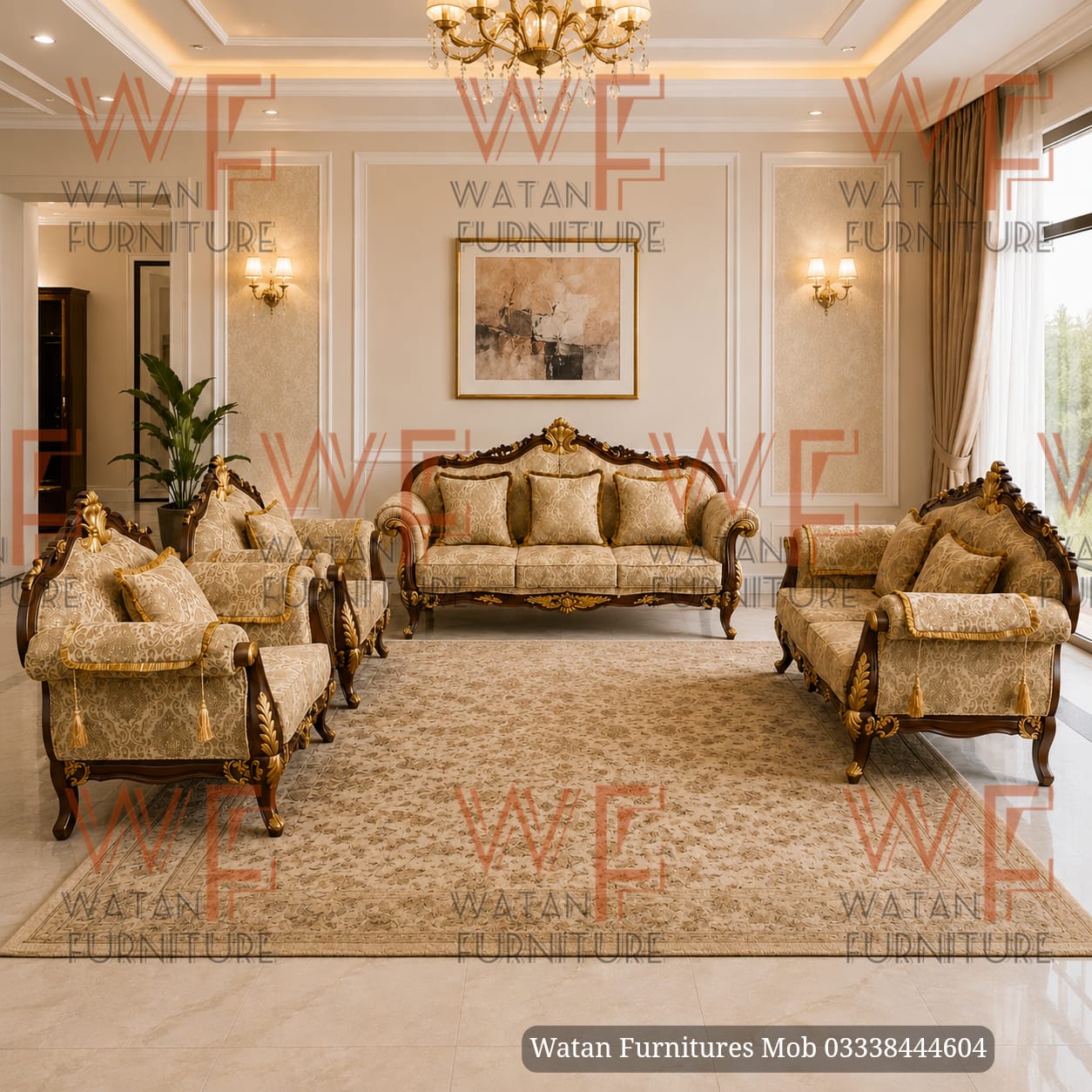 Roya Sofa WF-111 Sofa Set 1
